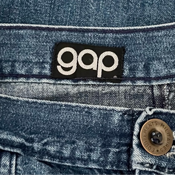 Vintage Gap Blue Denim Skirt A-Line Size 00 Pockets Y2K Boho Preppy Classic - Picture 3 of 4